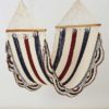 Macrame Double Hammock White Navy Red Wine Made in Nicaragua